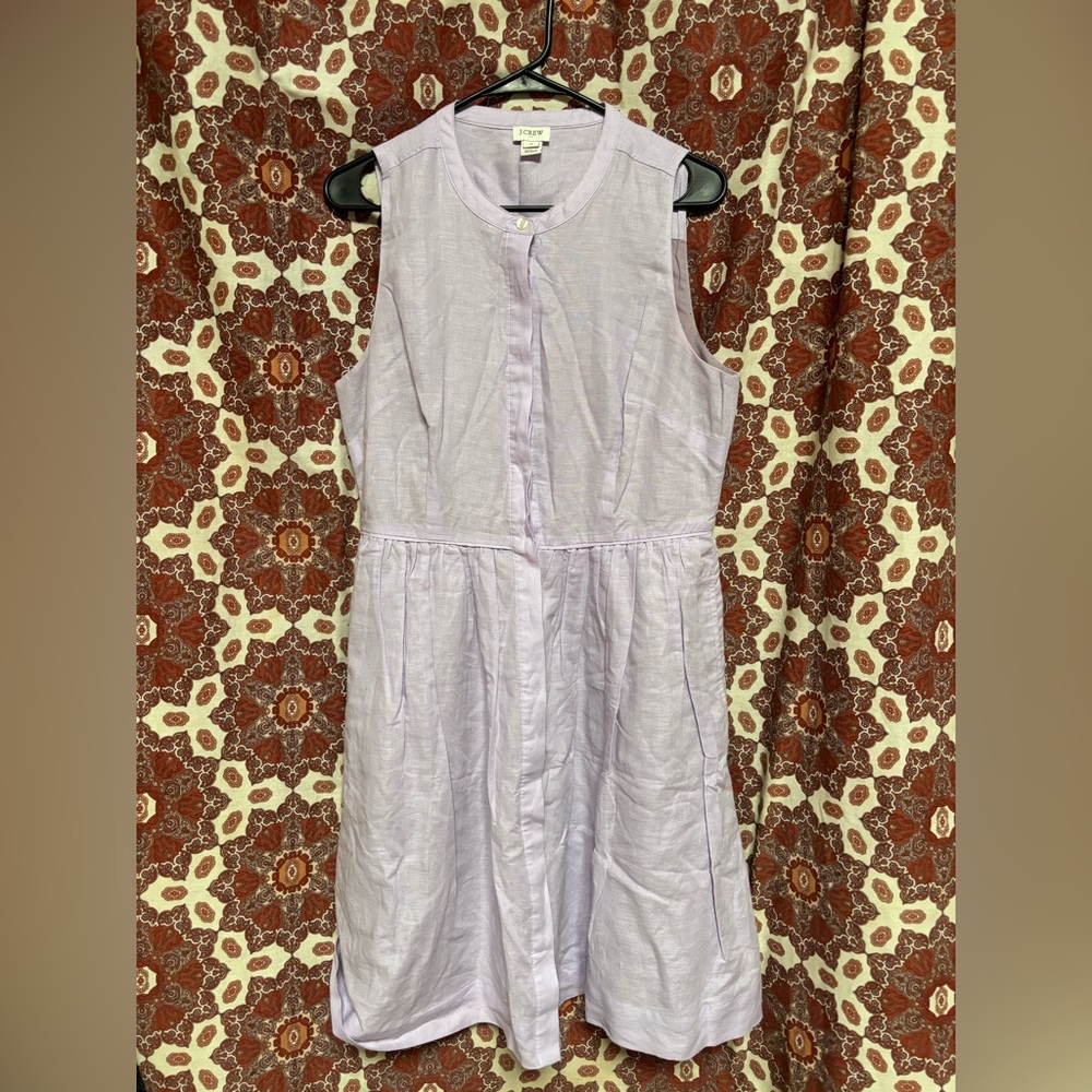Sleeveless Light Lavender Button-Front Dress